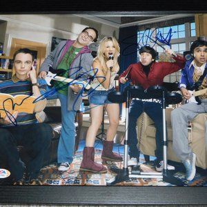 Big Bang Theory signed x4 cast 11x14 framed photo - autograph PSA coa - tv show